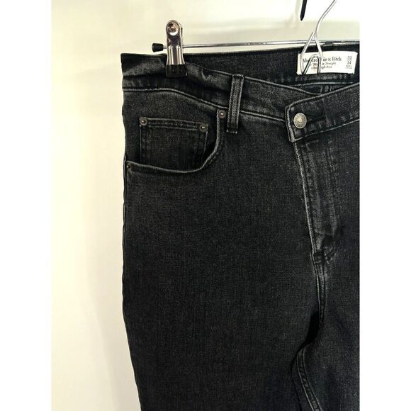 Abercrombie & Fitch Women's 32 14 90s Slim Straight Ultra High Rise Black Jeans - Picture 8 of 14